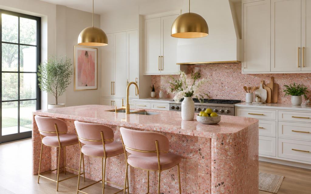 Cuisine rose et laiton : la tendance qui fait exploser Instagram